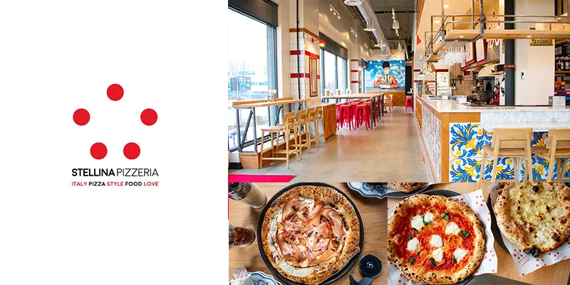 ایده طراحی لوگوی رستوران غیررسمی - نمونه لوگوی رستوران معروف غیررسمی stellina pizzeria